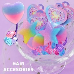 ヘアゴム ハート スター グラデ かわいい 女の子 セットゴム アクセ おしゃれ 女子 子供 子ども 誕生日 プレゼント 雑貨 ヘアアクセ 髪留め 髪飾り ヘアアクセサリー 低学年 小学生 キッズ ファッション雑貨 ギフト 贈り物 お誕生日 子供会 お誕生日会