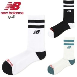 ニューバランス ゴルフ ソックス メンズ 二本ライン×ロゴ ミドルソックス (MENS) new balance golf 012-5986004 お誕生日祝い お祝い 記念品 お父さん 父の日 彼氏 男性 30代 40代 50代 60代 還暦祝い 敬老の日 人気プレゼント プレゼント