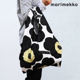 マリメッコ Marimekko バッグ エコバッグ 買い物袋 SMARTBAG PIENI UNIKKO ピエニウニッコ ブラック 040470 030 (048853 030) 北欧雑貨 北欧デザインネコポス 誕生日 お中元 結婚祝い 結婚式 彼女 娘 妻 女性 ギフト バレンタイン 高級 ホワイトデー 父の日 母の日