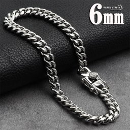 ステンレス 316L 幅6mm 細め レディース メンズ チェーンブレスレット シルバー ブレスレット 喜平チェーン B系 ヒップホップ HIPHOP マイアミキューバンチェーン 男性 女性