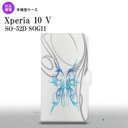 Xperia10V Xperia10V 手帳型スマホケース カバー ピンスト 白 青 2023年 7月発売 nk-004s-xp105-dr1249