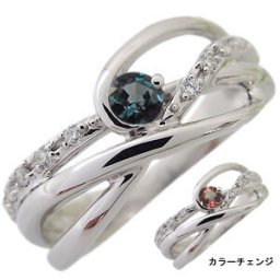 アレキサンドライト エンゲージリング 希少石 一粒 10金 婚約指輪