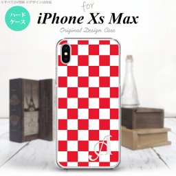 iPhoneXsMax iPhone XS Max スマホケース ハードケース スクエア 赤 白 +アルファベット メンズ レディース nk-ixm-133i