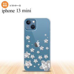 iPhone13mini iPhone13 mini ケース ソフトケース 花柄 サクラ D クリア グレー iPhone ミニ 5.4インチ  おしゃれ かわいい メンズ レディース キッズ デザインたくさん nk-i13m-tp187