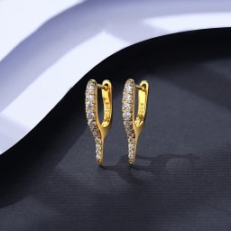 ピアス 両耳用 キュービックジルコニア ホワイト シルバー925 イエローゴールド フープ おしゃれ 可愛い かわいい きれいめ ce20091510