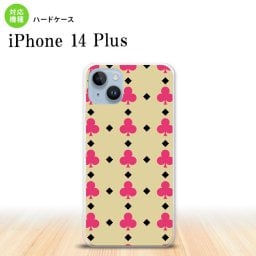 iPhone14 plsu iPhone14 plsu スマホケース 背面ケース ハードケース トランプ クラブ ベージュ ピンク 2022年 10月発売 nk-i14pl-534