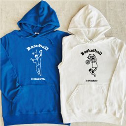 【名前可】部活パーカー　選べる絵柄(野球・サッカー・バスケット・バレー・テニス・卓球・陸上・ラグビー)名入れ 