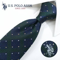 ユーエスポロ ネクタイ U.S. Polo Assn. PL37 グリーン/ブルー  幅8cm シルク ユーエスポロアッスンネクタイ・ブランドネクタイ・ネクタイブランド・ブランドギフト 【ギフト・バースデー・入社祝い】【プレゼント・バレンタイン・父の日】