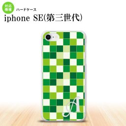 iPhoneSE 3 iPhoneSE 3 スマホケース ハードケース スクエア モザイク 緑 +アルファベット メンズ レディース nk-ise3-1022i