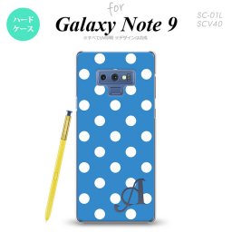 Galaxy Note 9 ギャラクシー ノート9 SC-01L SCV40 スマホケース カバー ハードケース ドット・水玉 水色 イニシャル 対応 nk-note9-835i[スマホ,スマホケース,スマホカバー,ケース,カバー,ジャケット]