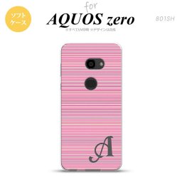 AQUOS zero アクオス ゼロ 801SH スマホケース カバー ソフトケース ボーダー ピンク イニシャル 対応 nk-801sh-tp1286i[スマホ,スマホケース,スマホカバー,ケース,カバー,ジャケット]