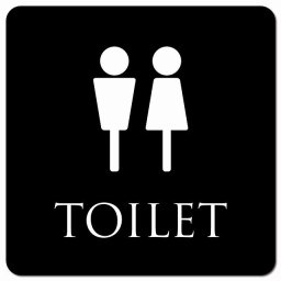 トイレ 御手洗 TOILET トイレマーク ブラック ホワイト 男女マーク ピクトサイン マグネットステッカー マグネット 強力 正方形 13x13cm サイン インテリア 施設 案内