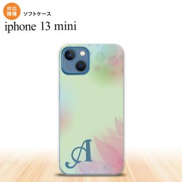iPhone13mini iPhone13 mini ケース ソフトケース ぼかし 花柄 緑 +アルファベット iPhone ミニ 5.4インチ  おしゃれ かわいい メンズ レディース キッズ デザインたくさん nk-i13m-tp1591i