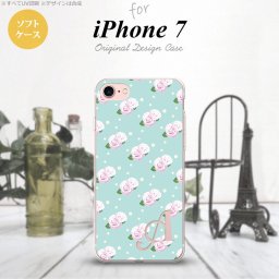【iPhone7】【スマホケース/スマホカバー】【アイフォン７】iPhone7 スマホケース ケース アイフォン７ ソフトケース イニシャル 花柄・バラ（H） 水色 nk-iphone7-tp261ini【メール便送料無料】