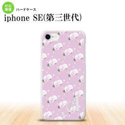iPhoneSE 3 iPhoneSE 3 スマホケース ハードケース 花柄 バラ ドット 紫 ピンク +アルファベット メンズ レディース nk-ise3-260i