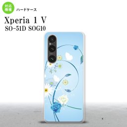 Xperia 1V Xperia 1V スマホケース 背面ケース ハードケース 花柄 ミックス A 青 2023年 6月発売 nk-xp15-272