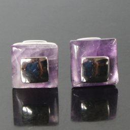 Babette Wasserman バベットワッサーマン スクエアーアメジストリバーシブルカフスボタン・カフリンクス メンズ  bw-c279am 結婚式 旦那 プレゼント ギフト 彼氏 父の日 誕生日プレゼント