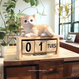 猫カレンダー ずっと使える日めくりカレンダー Cat リビング 玄関 ガーデン 雑貨 オーナメント  おしゃれ置物 樹脂 お出迎え  おうち時間 Benny's
