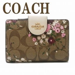 コーチ COACH 財布 レディース 二つ折り財布 花柄 シグネチャー ピンク C3773IME7V ブランド 人気 ランキング