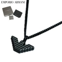 エンポリオアルマーニ ネックレス メンズ ブランド ロゴ シンプル ステンレス ブラック EMPORIO ARMANI EGS2994040