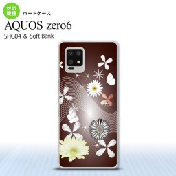 SHG04 SHG04 ZERO6 AQUOS zero6 スマホケース ハードケース 花柄 ミックス B 茶 メンズ レディース nk-zero6-276