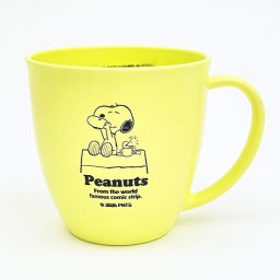 スヌーピー ウッドストック マグカップ(L) (イエロー) パステルカラー樹脂食器 コップ SNOOPY