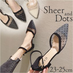 シースルー パンプス ローヒール レディース 通販 シースルーパンプス アンクルストラップパンプス ストラップパンプス ストラップ 太ヒール ポインテッドトゥ とんがり 柔らか 柄 痛くない 走れる 水玉柄 通勤 通学 女性 おしゃれ オシャレ オフィス