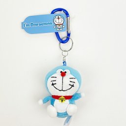 ドラえもん カラビナ マスコット ぬいぐるみ キーホルダー ブルー