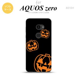 AQUOS zero アクオス ゼロ 801SH スマホケース カバー ソフトケース ハロウィン カボチャスタンプ 黒 nk-801sh-tp404[スマホ,スマホケース,スマホカバー,ケース,カバー,ジャケット]