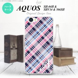 【506SH】【スマホケース/スマホカバー】【アクオス Xx3】506SH スマホケース AQUOS Xx3 ケース アクオス Xx3 イニシャル チェックA ピンク青 nk-506sh-439ini【メール便送料無料】