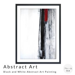Abstract Art Black and White Abstract Art Painting アートポスター（フレーム付き）
