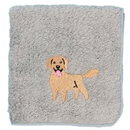 阪急ハロードッグ オーガニックコットン ハンカチタオル ゴールデンレトリバー グレー 犬柄