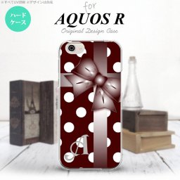 【SH03J】【スマホケース/スマホカバー】【アクオス R】SH03J スマホケース AQUOS R ケース アクオス R イニシャル ドット・リボン 赤茶 nk-sh03j-301ini【メール便送料無料】
