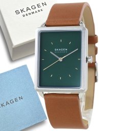 スカーゲン 腕時計 メンズ 父の日 ブランド シンプル おしゃれ 四角 クオーツ 革ベルト グリーン ブラウン メンズ腕時計 ブランド腕時計 男性用 仕事用 入社祝い 入学 卒業 贈り物 ギフト 男友達 彼氏 父 旦那 夫 プレゼント 記念日 誕生日プレゼント 成人 卒業 入学