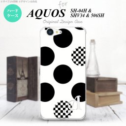 【SH04H】【スマホケース/スマホカバー】【アクオス ゼータ】SH04H スマホケース AQUOS ZETA ケース アクオス ゼータ イニシャル 水玉A 白×黒 nk-sh04h-1112ini【メール便送料無料】