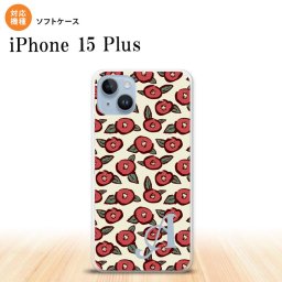 iPhone15 plus iPhone15 plus スマホケース 背面ケースソフトケース つばき ベージュ +アルファベット 2023年 9月発売 nk-i15pl-tp1701i