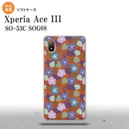 SO-53C SOG08 ワイモバイル Xperia Ace III スマホケース 背面ケースソフトケース 花柄 春 紫 2022年 6月発売 nk-so53c-tp1706