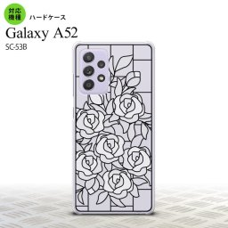 SC-53B Galaxy A52 背面ケース カバー ステンドグラス風 おしゃれ バラ ホワイト ステンドグラス風 かわいい おしゃれ 背面ケース nk-sc53b-sg47