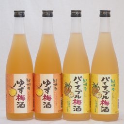 果物梅酒セット パイナップル×ゆず 中野BC(和歌山県)720ml×4本