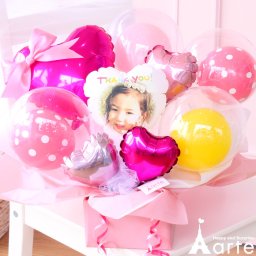 写真入り バルーンアレンジ フォトプリント バルーン お誕生日 プレゼント バルーン電報 結婚式 結婚祝い 出産祝い 敬老の日 入園 入学 父 母 祖父 祖母 フォト Ｍサイズ バルーン