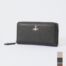 ヴィヴィアンウェストウッド Vivienne Westwood 51050023 L001N 長財布 SAFFIANO CLASSIC ZIP ROUND WALLET レディース 財布 ブラウン ブラック グレー