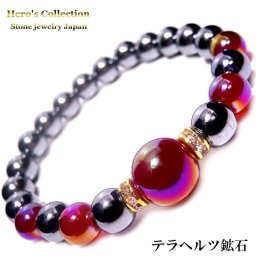 【天然石ブレスレット】テラヘルツ 鉱石 8mm カーネリアンオーラ 12mm 8mm レディースブレスレット 内周約15.5cm前後 女性用ブレスレット パワーストーンブレスレット 誕生日 お祝い 贈り物 母の日 プレゼント ジュエリー アクセサリー