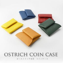 オーストリッチ 本革 コインケース 小銭入れ レディース メンズ ダチョウ 本皮 小物入れ 駝鳥 金運 風水 ギフト プレゼント 黄色 緑 エキゾチックレザー mgsable