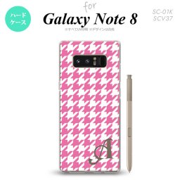 【SC01K】【スマホケース/スマホカバー】【ギャラクシー ノート8】SC01K スマホケース Galaxy Note8 ケース ギャラクシー ノート8 イニシャル 千鳥柄(大) ピンク白 nk-sc01k-917ini【メール便送料無料】