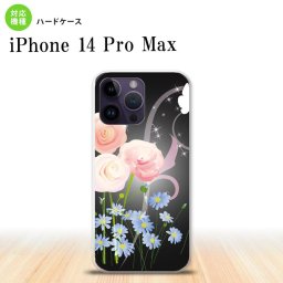 iPhone14 ProMax iPhone14 Pro Max スマホケース 背面ケース ハードケース 花柄 ミックス C 黒 2022年 9月発売 nk-i14pm-283