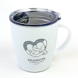 スヌーピー 蓋付きステンレスマグ ホワイト PEANUTS
