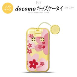 SH-03M キッズケータイSH-03M スマホケース ソフトケース 花柄 サクラ B 赤 メンズ レディース nk-sh03m-tp056