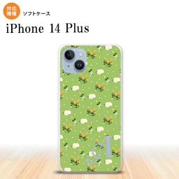 iPhone14 plsu iPhone14 plsu スマホケース 背面ケースソフトケース 花柄 バラ ドット 小 緑 +アルファベット 2022年 10月発売 nk-i14pl-tp248i