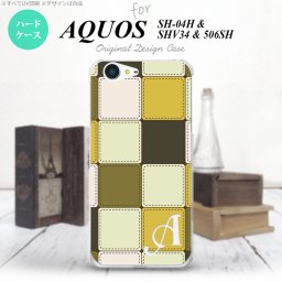 【SHV34】【スマホケース/スマホカバー】【アクオス セリエ】SHV34 スマホケース AQUOS SERIE ケース アクオス セリエ イニシャル パッチワーク風 ミックスA nk-shv34-1671ini【メール便送料無料】