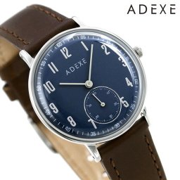 アデクス メンズ レディース 腕時計 ブランド 33mm ダークブルー ブラウン 革ベルト 2043C-T01 プチ プレゼント 実用的